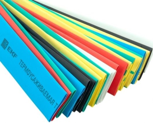 Набор трубок термоусадочных ТУТ нг тонкостен. 12/6 (7 цветов по 3шт 100мм) EKF tut-n-12