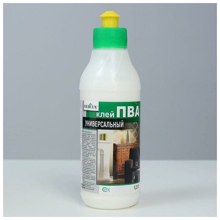 Клей ПВА ECOLUX универсальный (0,25 л) (35 шт коробка)
