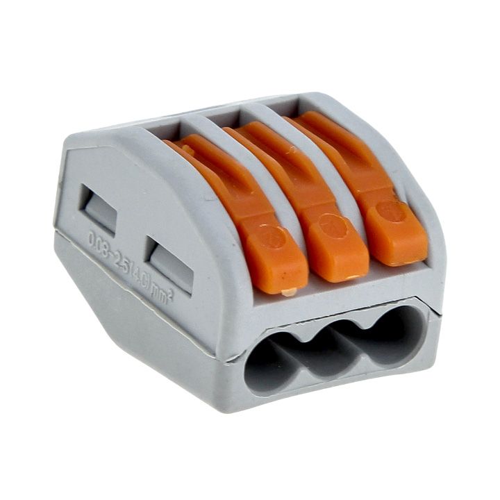 Клемма СМК-413 с рычагом 3 отверстия 0.08-2.5кв.мм (уп. 100 шт) PROxima EKF plc-smk-413