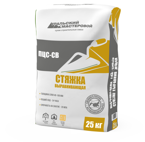 Пол стяжка УРАЛЬСКИЙ МАСТЕРОВОЙ ПЦС-СВ (25 кг) /48