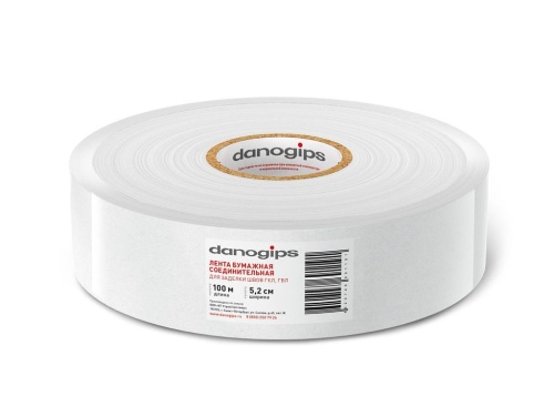 Лента бумажная соединительная для заделки швов 5,2см х100м Danogips /10шт