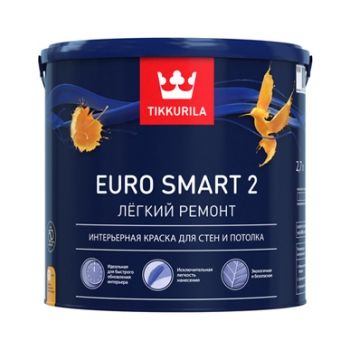 Краска интерьерная акриловая TIKKURILA EURO SMART 2 (2,7 л)