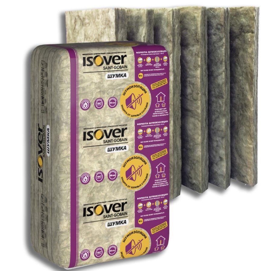 Утеплитель Vetonit (ISOVER) Шумка 50х610х1000/Е 036 (уп.10шт 6,10м2 0,305м3) (48) плита