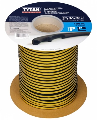 Уплотнитель для окон D 12мм х 14мм х 1м черный