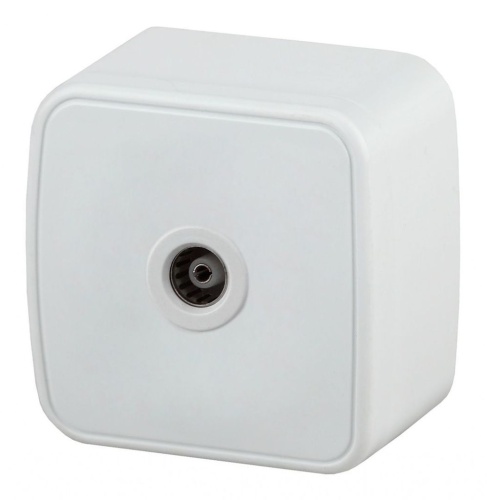 Розетка TV одиночная, IP20, ОУ, Polo, белый, 3-301-01