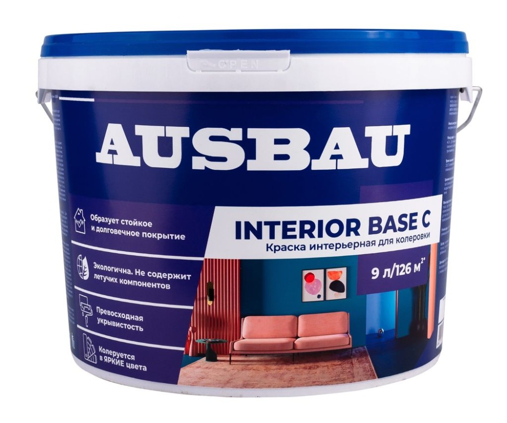 Краска интерьерная латексная AUSBAU База С (9 л) /44