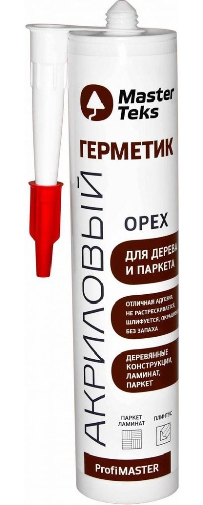 Герметик акриловый MasterTeks PM для дерева и паркета орех (290мл) /12