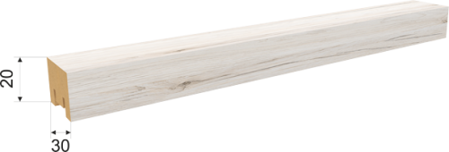 Интерьерная рейка МДФ STELLA Милана Дуб Санремо Белый 20х30х2700 (8)