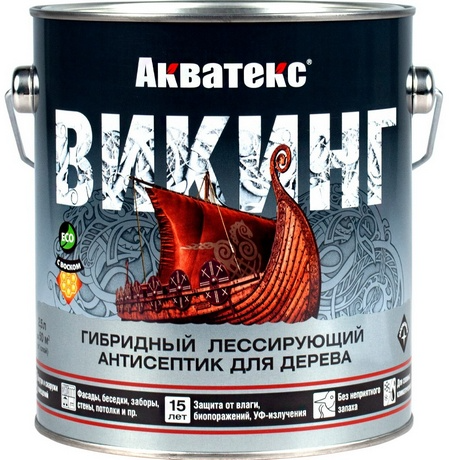 Антисептик для дерева АКВАТЕКС ВИКИНГ лессирующий, полуматовый, палисандр 2,5 л