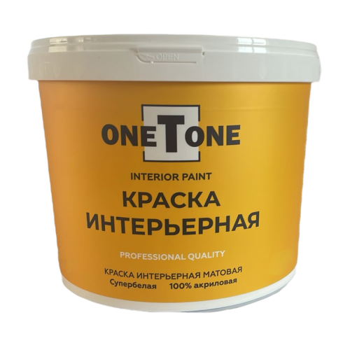 Краска интерьерная акриловая oneTone белоснежная (7 кг) /90