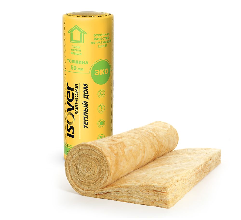Утеплитель Vetonit (ISOVER) Теплый Дом Твин 50х1220х7000 040 (уп.2шт 17,08м2 0,854м3) (36) рулон