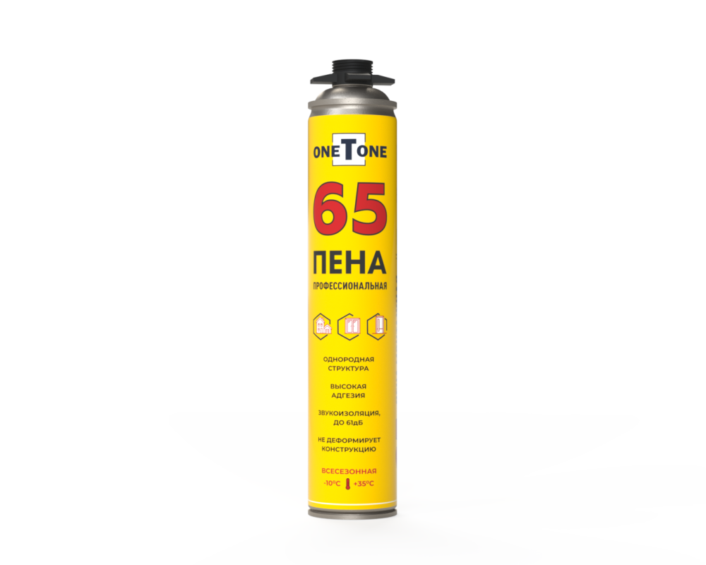 Пена монтажная профессиональная oneTone 65 1000мл всесезонная (-10℃ +35℃) /12