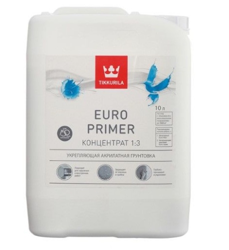 Грунт концентрат 1:3 универсальный акриловый TIKKURILA EURO PRIMER (10 л)