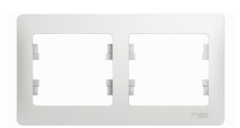 Рамка 2-м горизонт белая GLOSSA