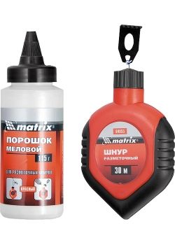 Шнур разметочный 20 м + порошок красный 115 гр
