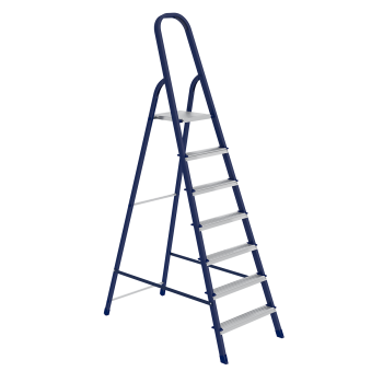 Стремянка 7 ступеней стальная алюминиевые ступени Ремоколор