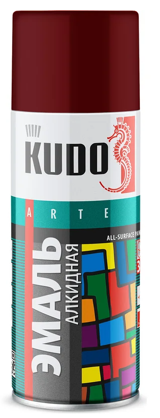 Эмаль аэрозольная алкидная Kudo KU-1004 вишневая (520 мл) /6