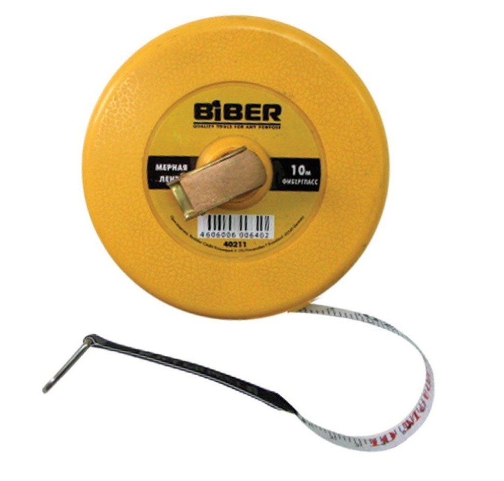 Мерная лента фиберглассовая 10м (60) 40211 БИБЕР