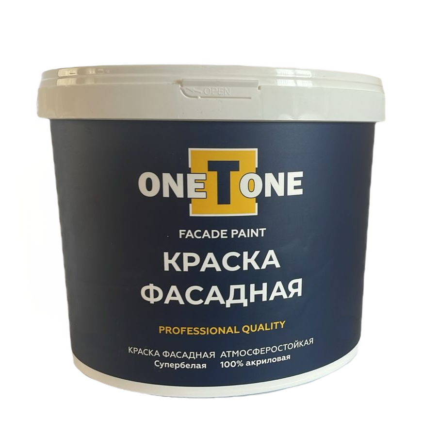 Краска акриловая фасадная oneTone белоснежная (14 кг) /44