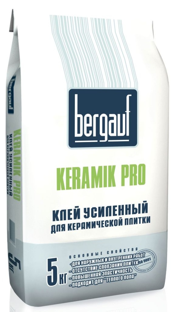 Клей для плитки BERGAUF Keramik Pro усиленный C1T (5 кг) /6