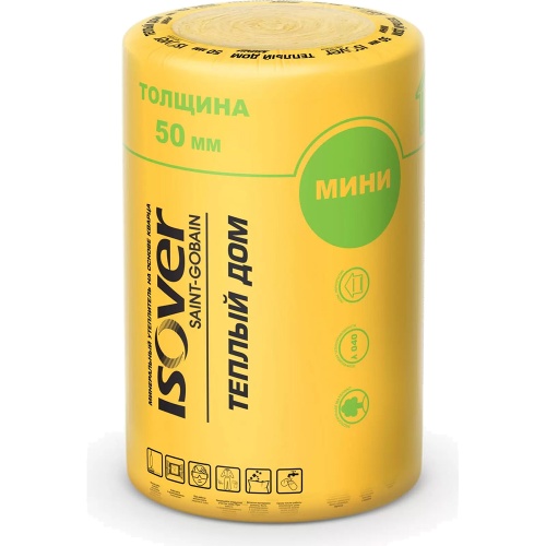 Утеплитель Vetonit (ISOVER) Teплый дом Твин 50х610х8200 040 Мини (уп.2шт 10м2 0,5м3) (50)