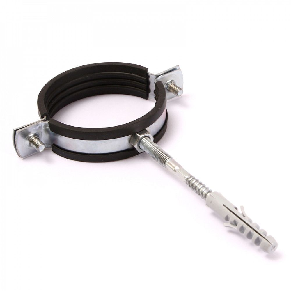 Хомут металлорезиновый с дюбелем и шурупом 1 1/2" (48-52 мм) CTM