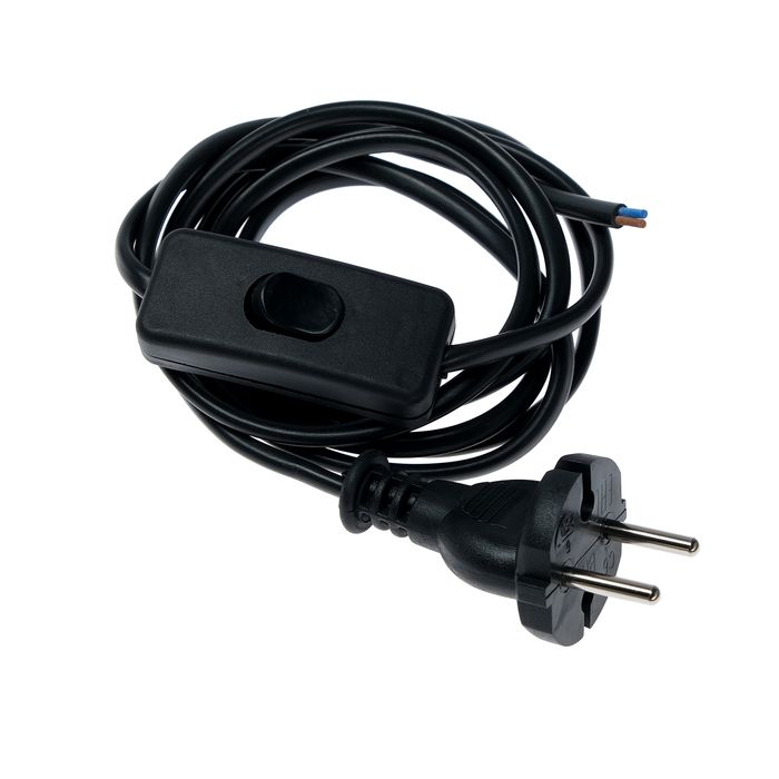 Шнур с проходным выключателем 1,7м черный