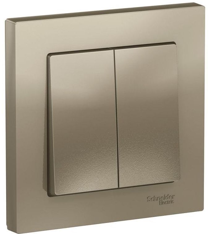 Выключатель 2-кл. СП AtlasDesign 10А IP20 (сх. 5) 10AX в сборе шампань SchE