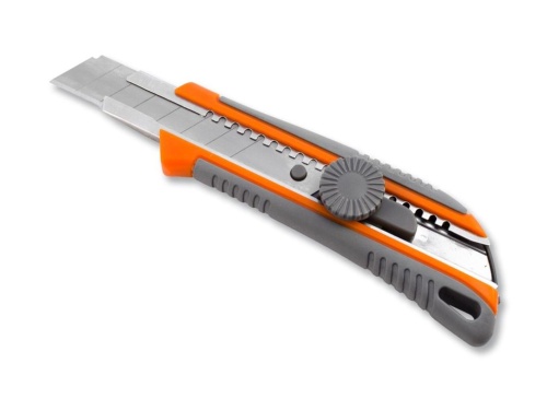 Нож 25 мм технический пластик металлическая направляющая автоматический стопор TULIPS