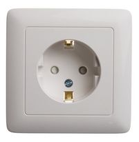 Розетка 1-м СП Хит 16А IP20 250В с заземл. защ. шторки бел. SchE