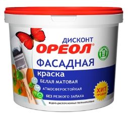 Краска фасадная атмосферостойкая ВД Ореол-Дисконт (3кг)