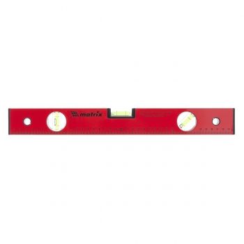 Уровень 400 мм 3 глазка алюминиевый красный линейка