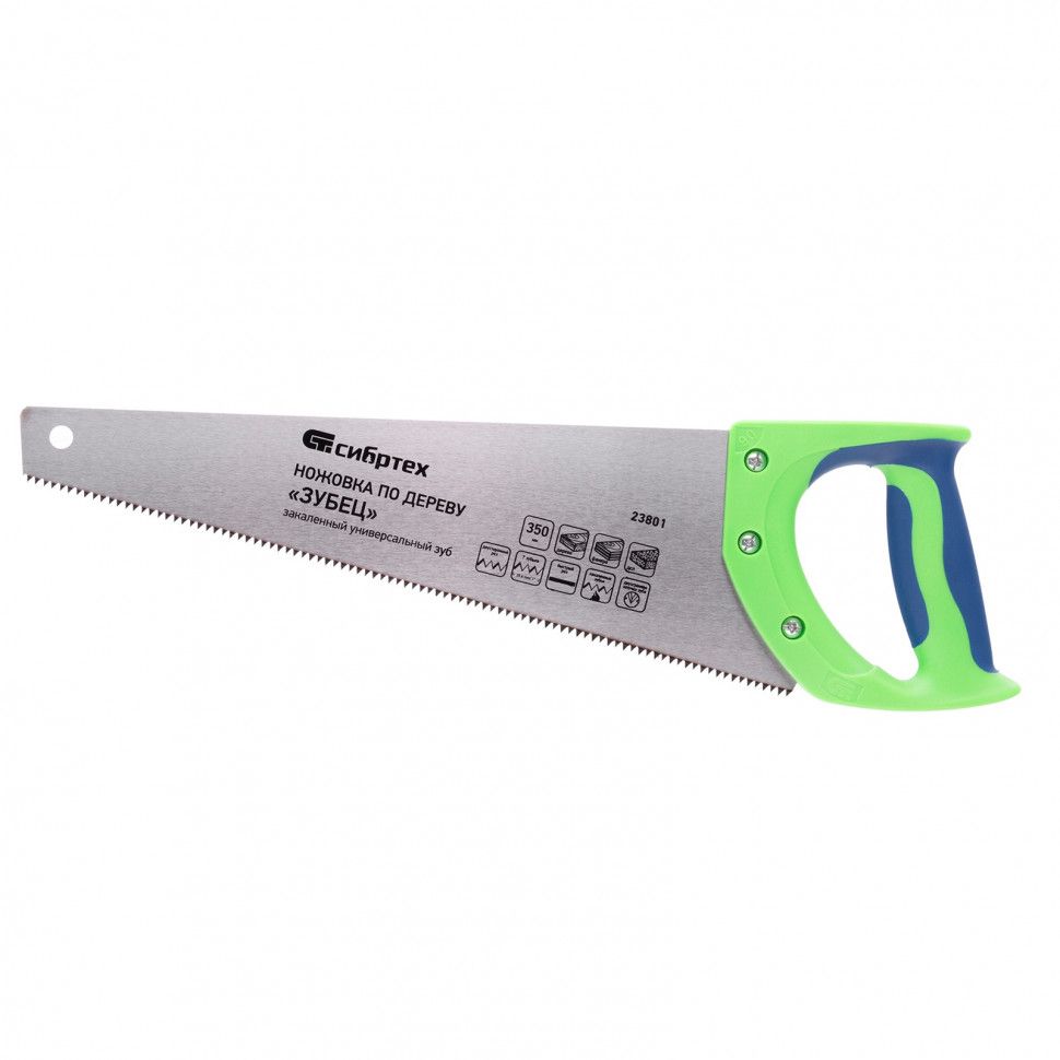 Ножовка по дереву 350 мм, 3d, мелкий каленый зуб, двухкомпонентная рукоятка, TULIPS