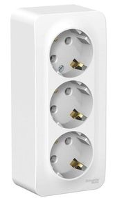 Розетка 3-м ОП Blanca 16А IP20 250В с заземл. без защ. шторок с изолир. пластиной бел. SchE