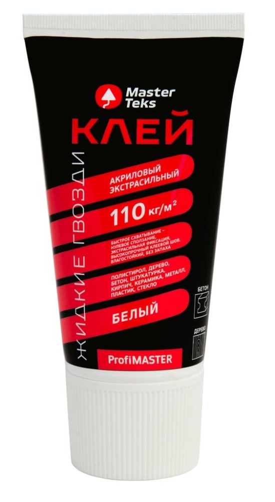 Клей монтажный Masterteks ProfiMaster акриловый экстрасильный белый (0,2 кг)/12