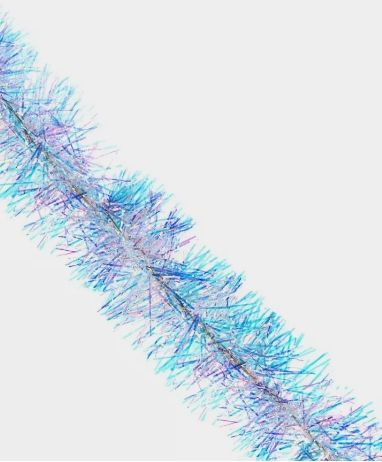 Гирлянда Нитка росы 7 х 220 см зеленая мишура с белыми кончиками постоянное свечение мультицвет СНОУ