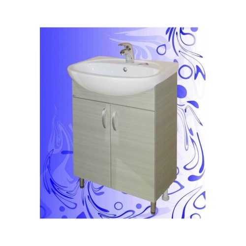 Тумба №1 Стелла 65 Люкс Бамбук + Раковина Стелла 65