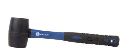 Киянка резиновая 450 гр черная резина фибергласовая рукоятка Кобальт