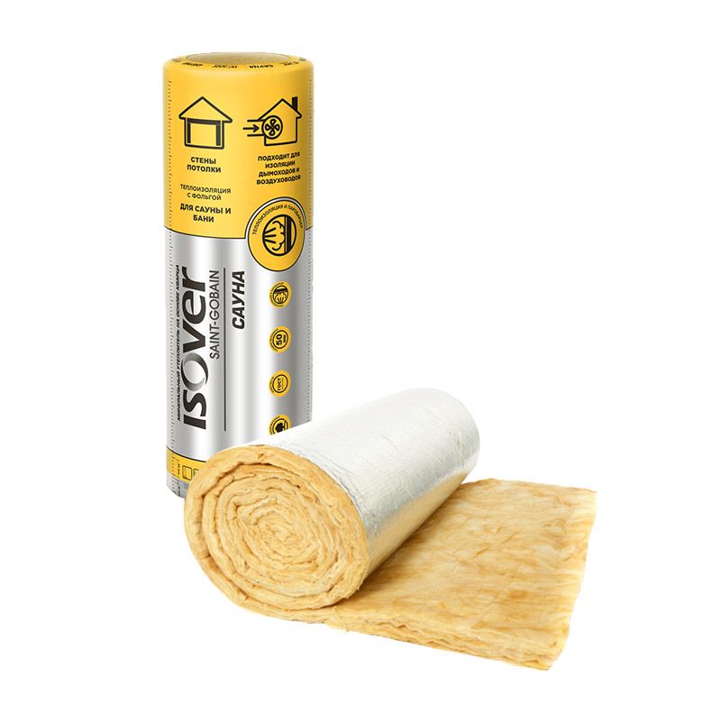 Утеплитель Vetonit (ISOVER) Сауна 50х1200х12500 041 (уп.1шт 15м2 0,75м3) (30) рулон