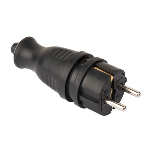 Вилка прямая 16А каучук 2P+PE 230В IP44 красн. PROxima EKF RPS-011 rr