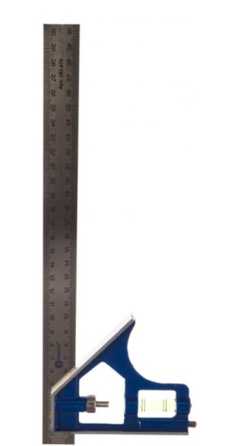 Угольник 300 мм с уровнем нерж.сталь КОБАЛЬТ