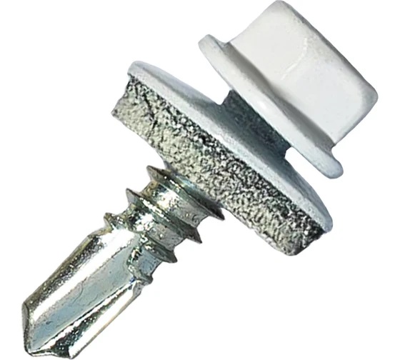 Саморез кровельный 5,5х19 RAL-9003 ярко-белый металл (4000шт)