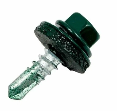 Саморез кровельный 5,5х19 RAL-6005 зеленый мох металл (4000шт)