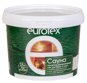 Лак акриловый для бань и саун Eurotex Сауна (2,5 кг)/4