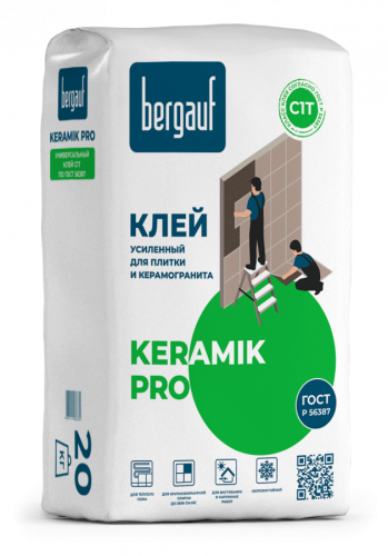 Клей для плитки BERGAUF Keramik Pro усиленный C1T (25 кг) /56