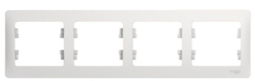 Рамка 4-м горизонт белая GLOSSA