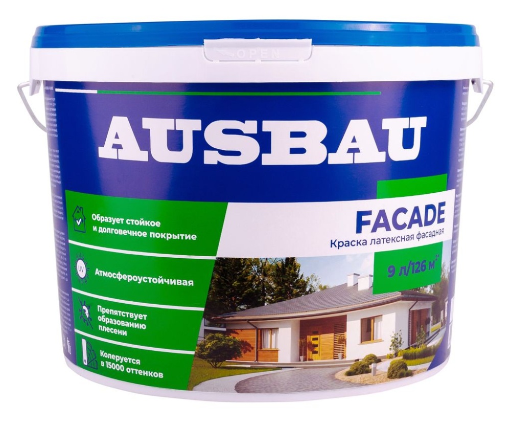 Краска латексная фасадная AUSBAU FAСADE (9 л) /44