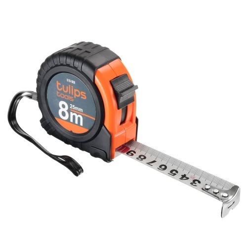 Рулетка 8 м х 25 мм 1 фиксатор полотназащитный термопластиковый чехол TULIPS