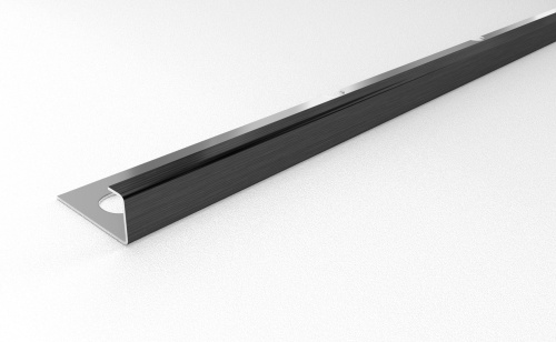 Профиль для кафеля внешний 10мм нерж. сталь К 10НСБ(304).2700.015 чёрный