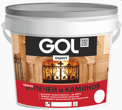 Краска для печей и каминов GOLexpert белая 3кг (4)